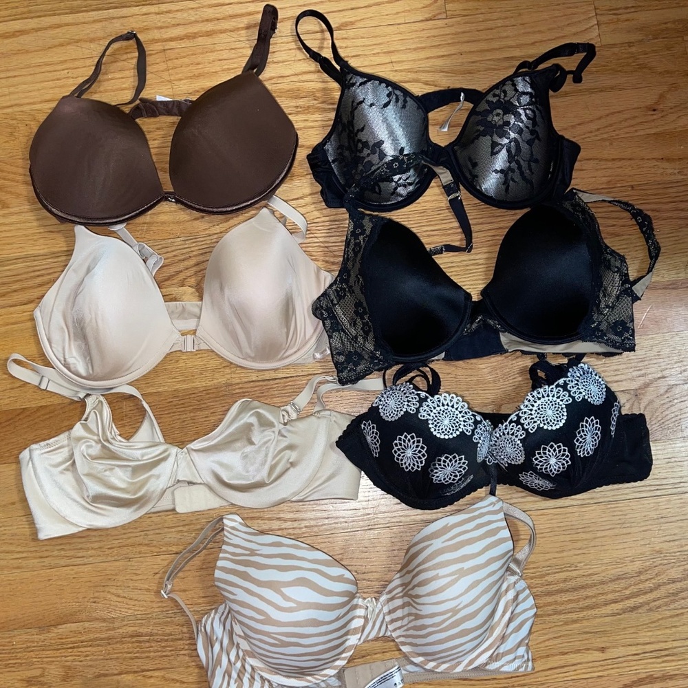 Maidenform Assorted Neutral & Black Bra Set - Brown, Black, Cream, Tan Patterned